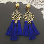Gold Plated Tassel Filigree Earrings