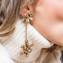 Drop Long Bow Flower Earrings