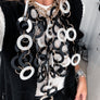 black and white acrylic statement necklace