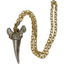 BI-COLOR SMALL SHARK TOOTH 60cm NECKLACE
