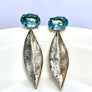 Drop Leave & Crystal Statement Earrings