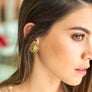 Lion Round Stud Earrings