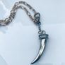 Bi-Color Italian Cornicello & Tooth Shark Necklaces Set of 2