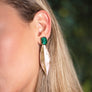 Drop Leave & Crystal Statement Earrings