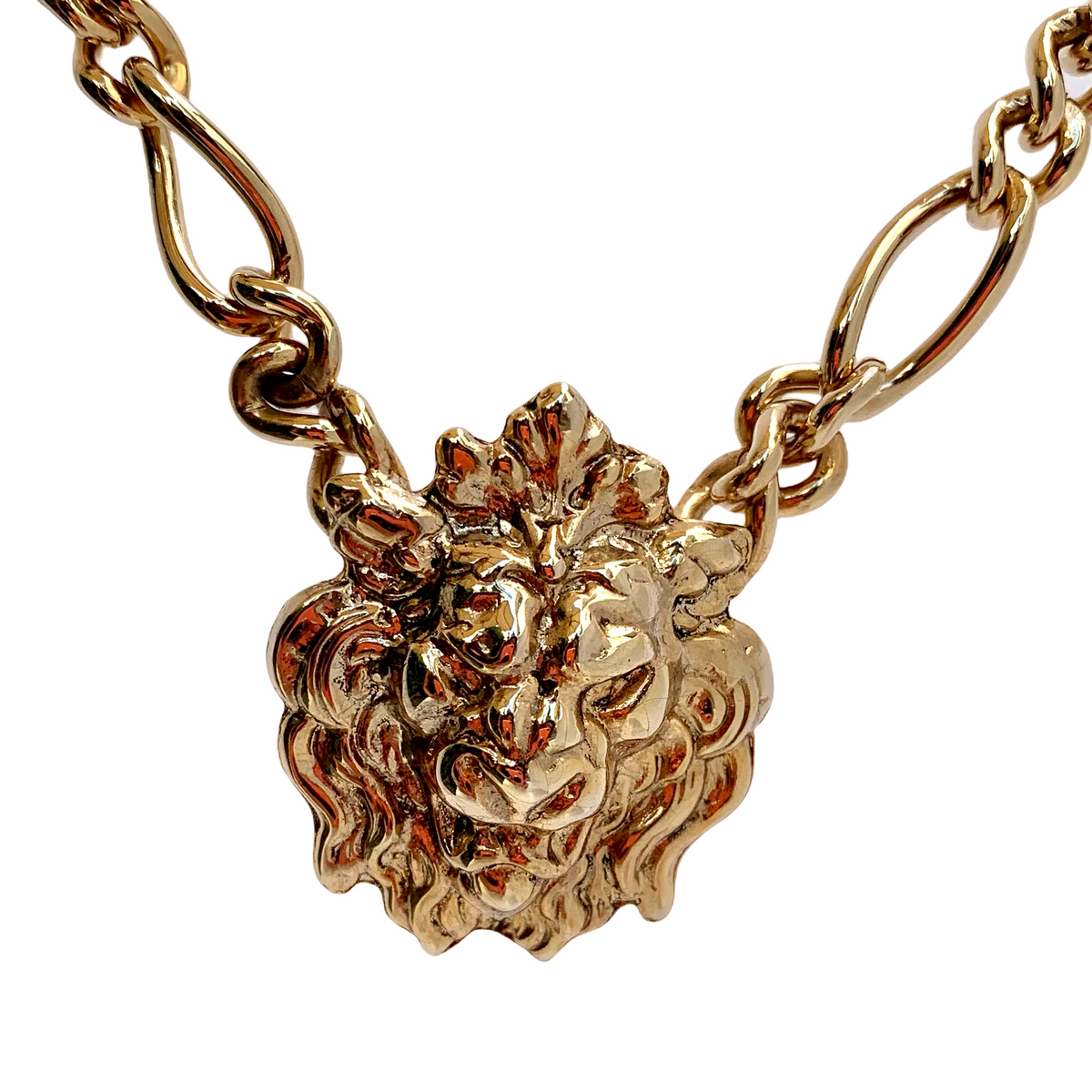 Gold Plated Lion Head Pendant Necklace – Viviane Guenoun