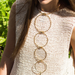 Multiple Rings Geometric Necklace