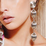 Fallen Oval Drop Long Earrings