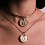 Round Disc Initial Letter Pendant