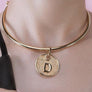 Round Disc Initial Letter Pendant