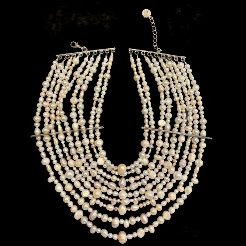 Vintage c 1950's silver gilt paste pendant and pearl necklace