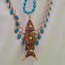 Wooden Fish Large Charm with Stud