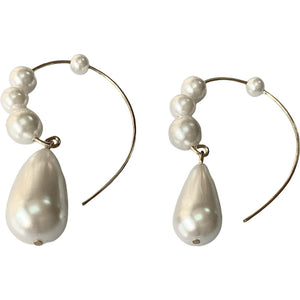 Pearl Hook Circular  Earrings