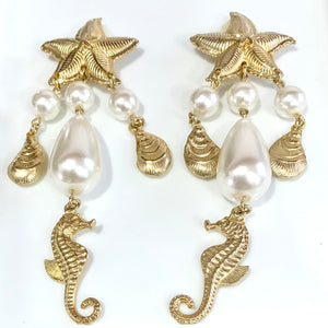 Vintage Seashore Motif Earrings