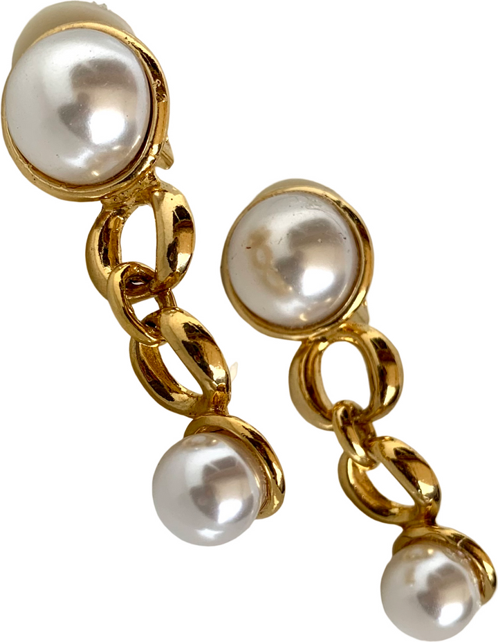 Vintage Dangle Pearl Earrings