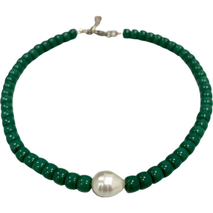 Uni-Color & Pearl Minimal Beads Necklace / More colors