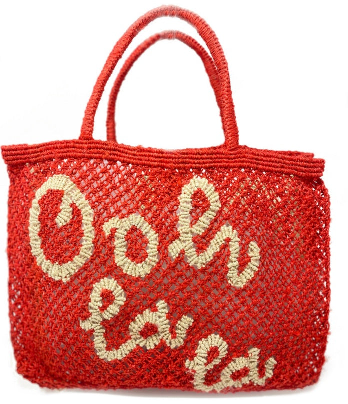 OOH LALA JUTE BAG - SMALL /RED / Available CARACAS