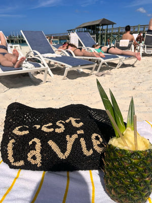 JUTE  CÉST LA VIE- SMALL / BLACK
