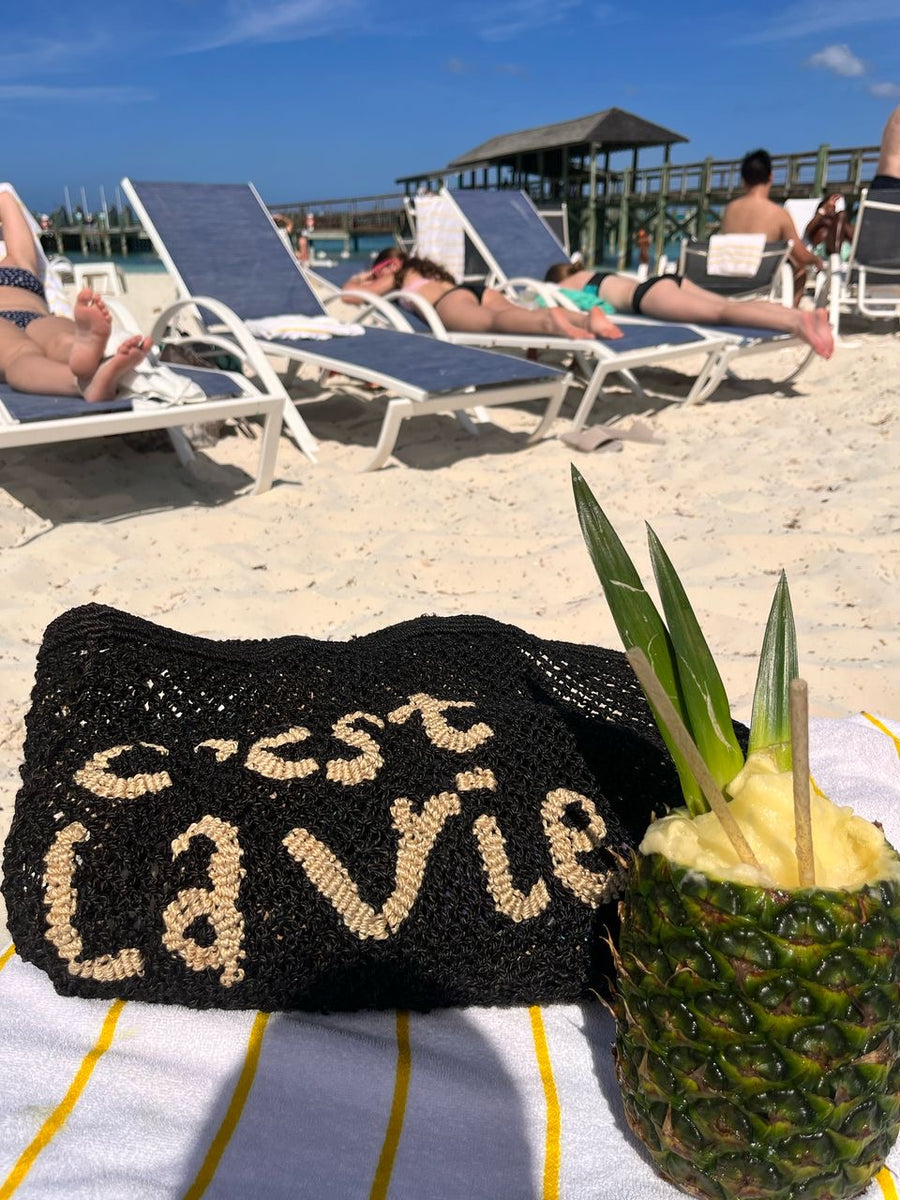 JUTE  CÉST LA VIE- SMALL / BLACK