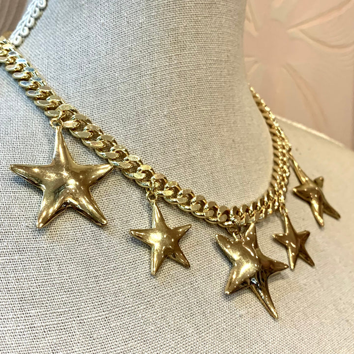 5 STARS 45CM NECKLACE GOLD PLATED