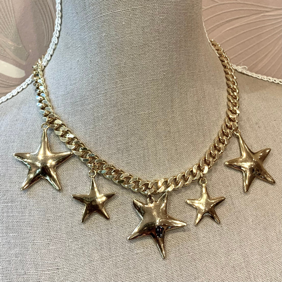 5 STARS 45CM NECKLACE GOLD PLATED