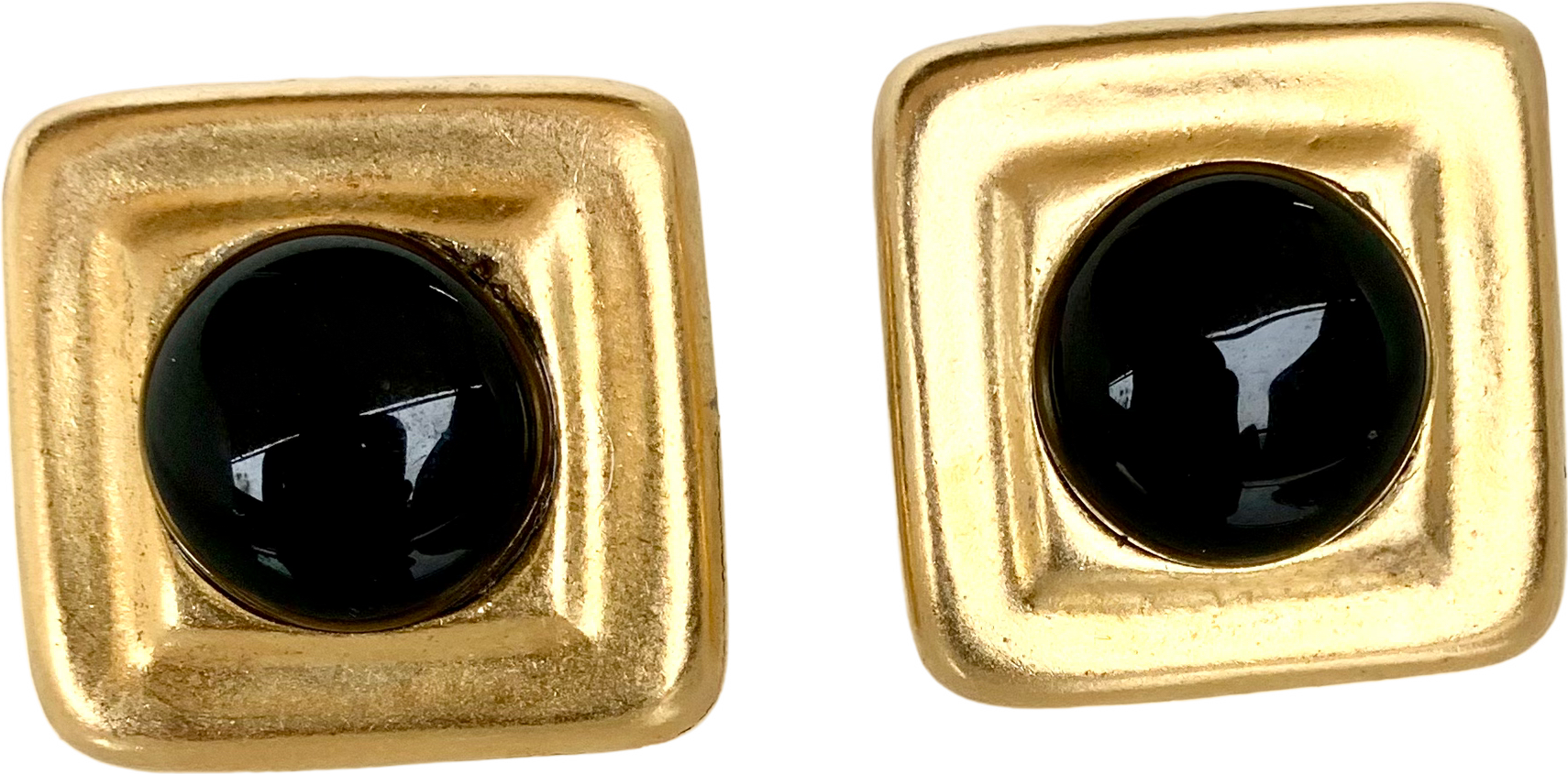★VINTAGE HOLLYWOOD★ [14K Gold] Classic Square Stone Earrin 51-5mha51wL.jpg_BO30,255,255,