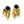 Aretes vintage dorados de doble hoja