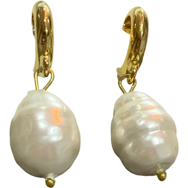 Hoop Pearl Dangle Earrings