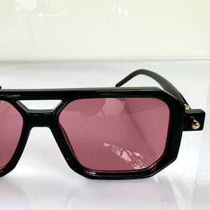 Black / Pink Aviator Trendy Sunglasses