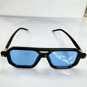 Black / Blue Aviator  Trendy Sunglasses