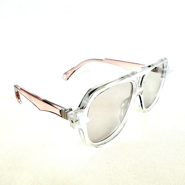 Rose / Crystal Oval Trendy Sunglasses
