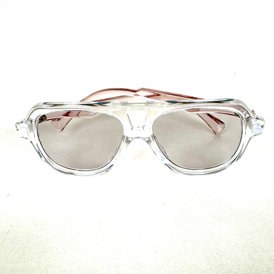 Rose / Crystal Oval Trendy Sunglasses