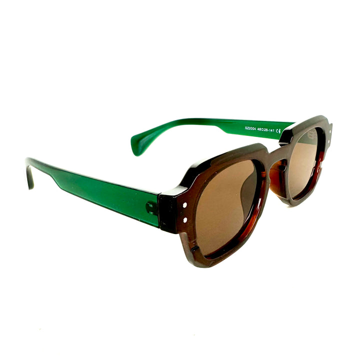Green / Brown  Aviator Trendy Sunglasses