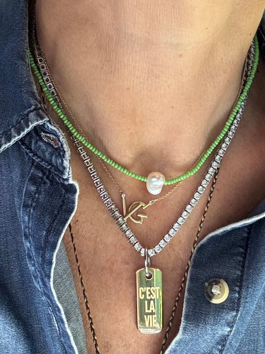 C´EST LA VIE Unisex Word  Plate Pendant