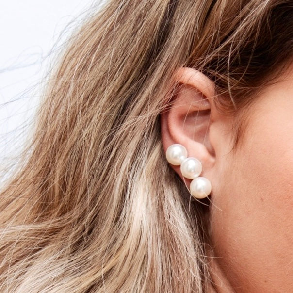 Triple Piochita Pearl Earrings