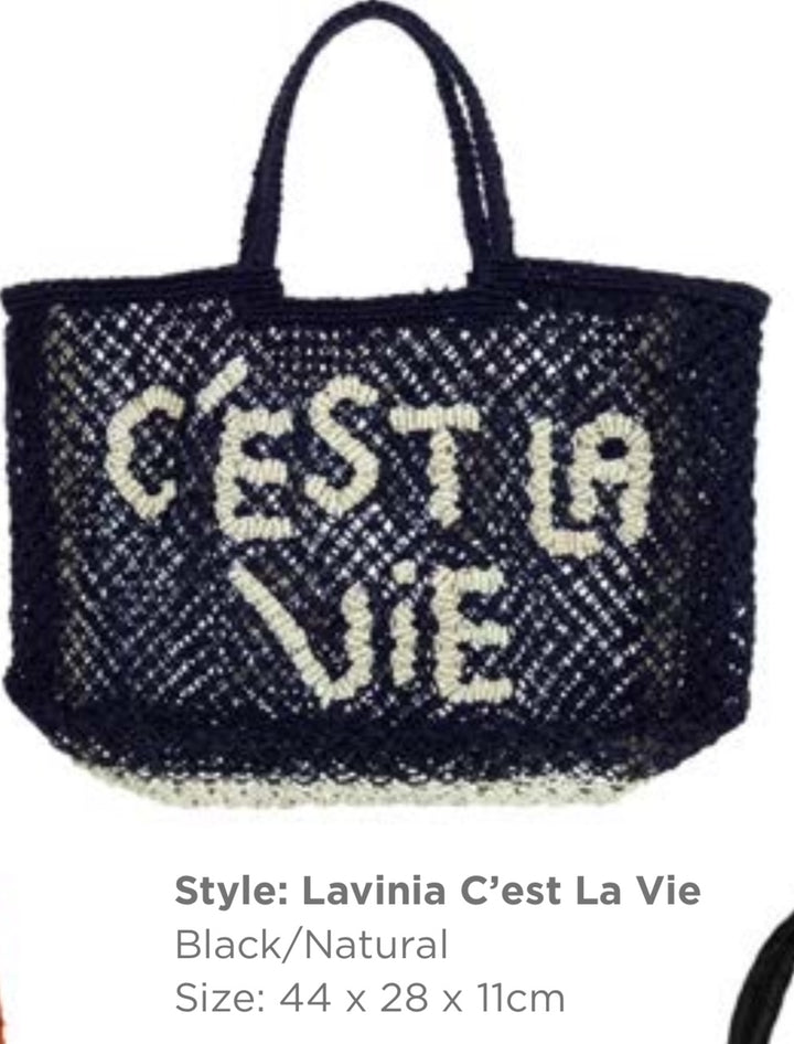 JUTE  CÉST LA VIE- SMALL / BLACK