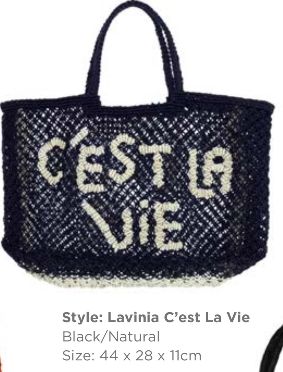 JUTE  CÉST LA VIE- SMALL / BLACK