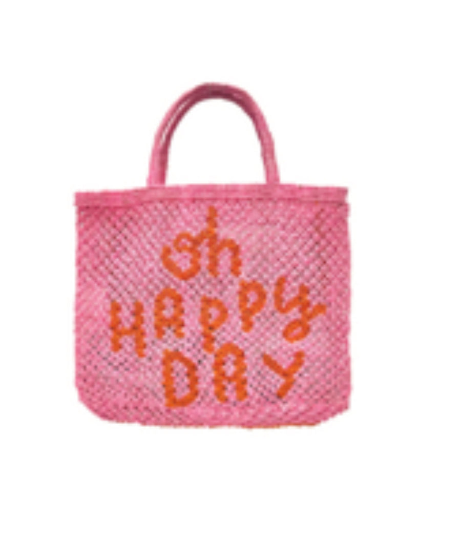 OH HAPPY DAY JUTE BAG - SMALL / PINK / available PRE-ORDRER