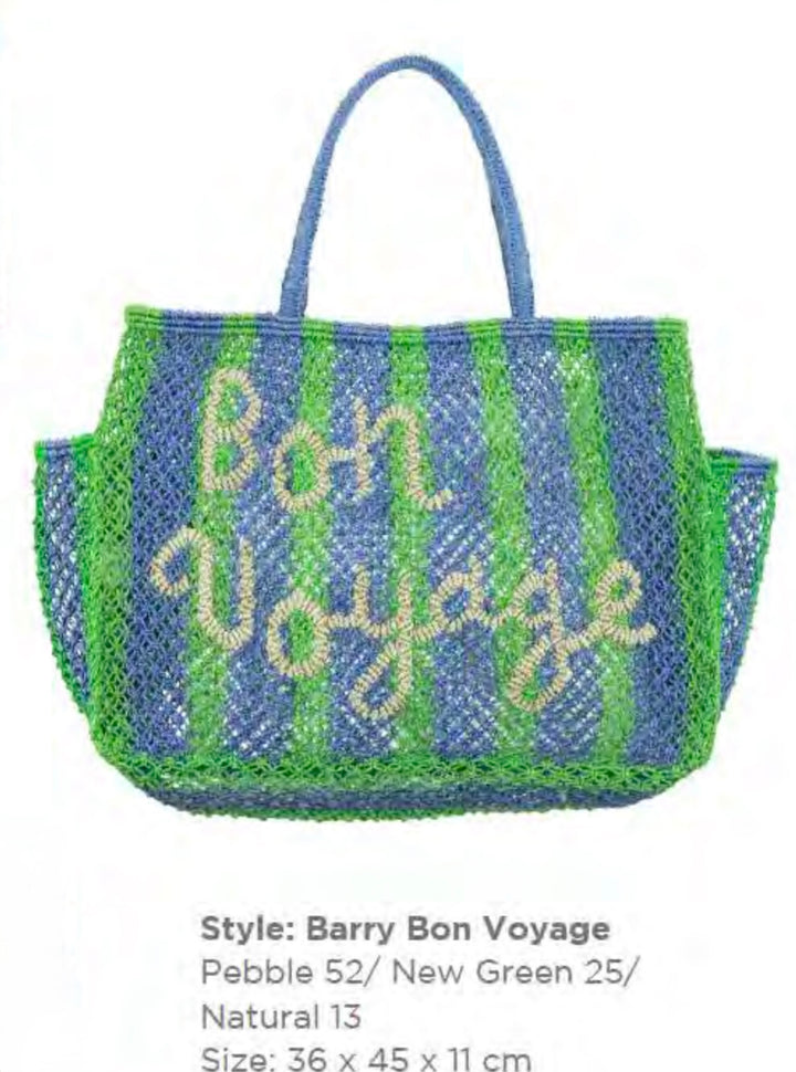 BON VOYAGE JUTE BAG - LARGE / TURQUOISE