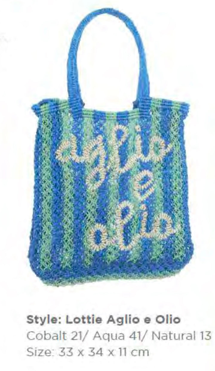 OGLIO &  OLIO JUTE AND BAG -SMALL /  BLUE STRIPES