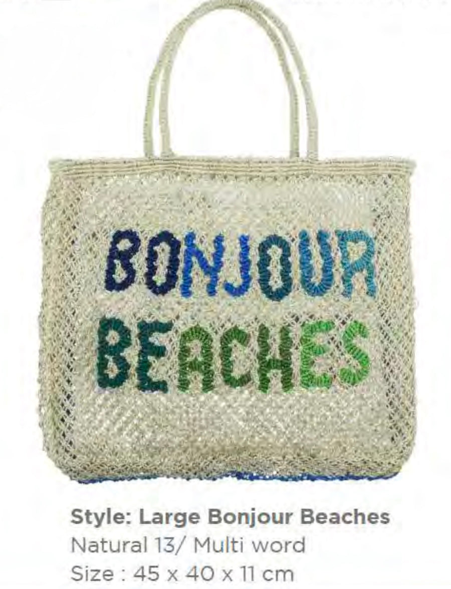 BON JOUR BEACHES JUTE BAG - LARGE