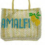 AMALFI JUTE  BAG -SMALL /YELLOW  STRIPES