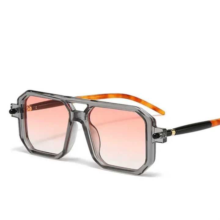 Grey / Pink Aviator Trendy Sunglasses