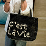JUTE  CÉST LA VIE- SMALL / BLACK