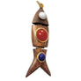 Wooden Fish Charm with Cabouchon