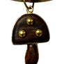 Handmade Wood Mushroom Pendant with Brass Stud