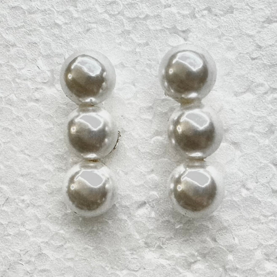 Triple Piochita Pearl Earrings