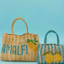 AMALFI JUTE  BAG -SMALL /YELLOW  STRIPES