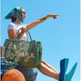 BON VOYAGE JUTE BAG - LARGE / TURQUOISE