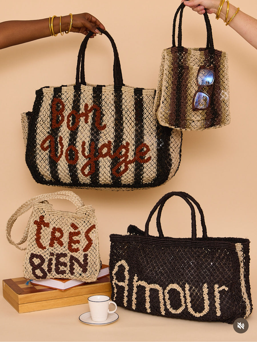 JUTE  BON VOYAGE - SMALL / BLACK