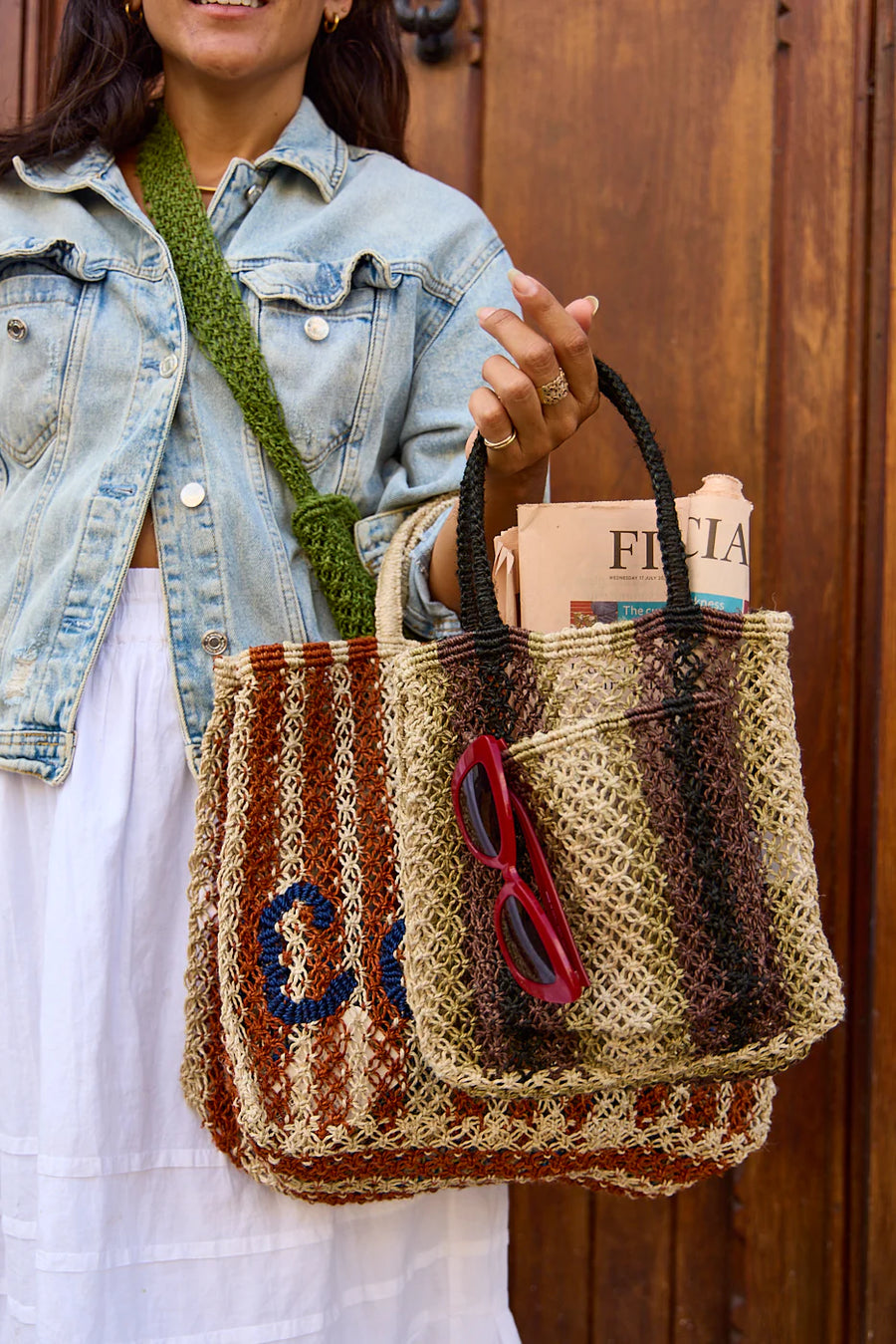 MULTI STRIPES JUTE BAG - SMALL